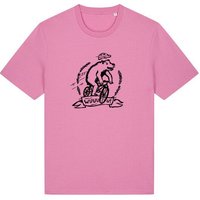 päfjes Wuuuu der Bär fährt Rad / Fahrrad - Fair Wear Männer Unisex Bio T-Shirt Siebdruck