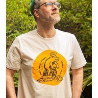 päfjes Wuuuu der Bär fährt Rad / Fahrrad - Fair Wear Männer Unisex Bio T-Shirt Siebdruck - 2c