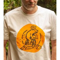 päfjes Wuuuu der Bär fährt Rad / Fahrrad - Fair Wear Männer Unisex Bio T-Shirt Siebdruck - 2c