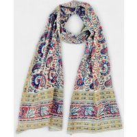 Der Lindwurm Kalamkari- Schal , Handdruck mit Pflanzenfarben