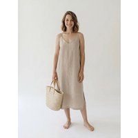 gust. Leinenkleid mit V-Ausschnitt - Linen dress with V-neckline - 100% Bio-Leinen