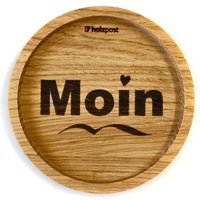 Holzpost Eichenholz-Untersetzer mit Gravur – Glasuntersetzer aus Deutschland (Motive zur Auswahl)