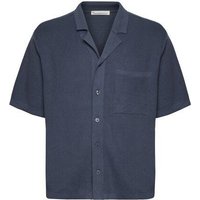 KnowledgeCotton Apparel Gestricktes Poloshirt im Boxy-Fit aus Biobaumwolle