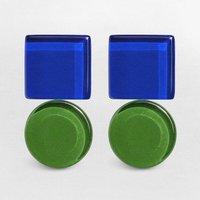 ALEXASCHA Geometrische Statement Ohrringe aus Glas | Bauhaus Design | 16 Farbkombinationen
