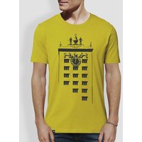 little kiwi Herren T-Shirt, "Turmuhr", Hay Yellow, Roasted Orange, Stone