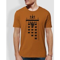 little kiwi Herren T-Shirt, "Turmuhr", Hay Yellow, Roasted Orange, Stone