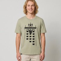 little kiwi Herren T-Shirt, "Turmuhr", Hay Yellow, Roasted Orange, Stone