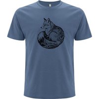 Spreecult LineArt Fuchs - Bio und Fair - Männer Unisex T-Shirt - Line Art Fox