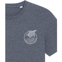vis wear Schildkröte zwischen Ozean und Wellen - Unisex T-Shirt - Recycled Bio Baumwolle