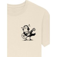 Spreecult kleiner Gitarren Vogel - Bio und Fair - Männer Unisex T-Shirt - Guitar Bird