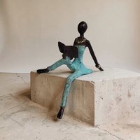 Moogoo Creative Africa Bronze-Skulptur "Lesende Grazie" | Unikate | verschiedene Farben