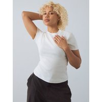 Honest Basics Damen Geripptes Slim Fit T-Shirt aus Bio- und recycelter Baumwolle