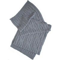 Will's Vegan Shop Geflochtene Strickschal Grau Knit Womens
