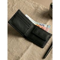 Will's Vegan Shop US-Münzgeldbörse Billfold mit drei Fächern Schwarz Herren