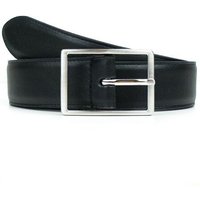 Will's Vegan Shop Geometrischer Gürtel, 3,5 cm Schwarz Herren