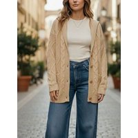 Will's Vegan Shop Strickjacke mit Kapuze und Knopfleiste