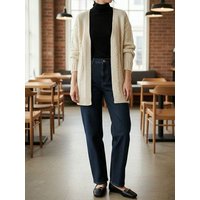 Will's Vegan Shop Strickjacke Creme Veganer Wolle Damen