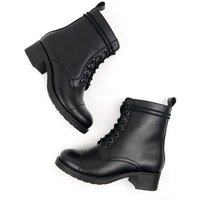 Will's Vegan Shop Flieger-Stiefel 2 Schwarz Damen