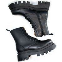 Will's Vegan Shop Track Sole 8-Eye Lace Up Stiefel Damen