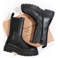 Will's Vegan Shop Halbhohe Chelsea-Stiefel mit Gleitsohl Damen