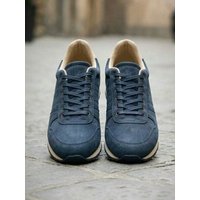 Will's Vegan Shop Milan Trainers Dunkelblaues Veganes Wildleder Herren