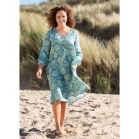 Heidekönigin Leinenkleid m. V-Ausschnitt