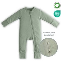 Elsara Mitwachsender Baby-Schlafanzug mit 2-Wege-Reißverschluss aus Bio-Baumwolle GOTS