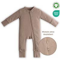 Elsara Mitwachsender Baby-Schlafanzug mit 2-Wege-Reißverschluss aus Bio-Baumwolle GOTS