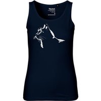 HANDGEDRUCKT "Stubentiger" Frauen Tank Top Neutral
