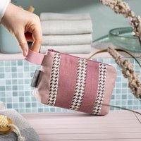 nahtur-design Kosmetiktasche aus Leinen | Unikat aus Leinenabschnitten | 18 × 13 × 7 cm
