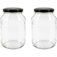 mikken 2 große Einmachgläser 2650 ml mit Deckel (TO100)