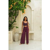 YogiLiebe Yoga double wende Bra "Maitri" aus Bio-Baumwolle Wild Hibiskus - Magic Plum