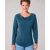 HempAge Langarmshirt mit Wasserfallkragen Hanf/Lyocell