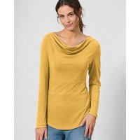 HempAge Damen Langarmshirt mit Wasserfallkragen Hanf/Biobaumwolle