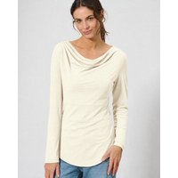 HempAge Damen Langarmshirt mit Wasserfallkragen Hanf/Biobaumwolle