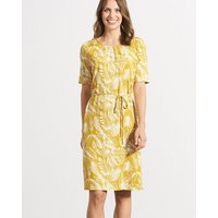 HempAge Knielanges Kleid mit Druck Hanf/Biobaumwolle