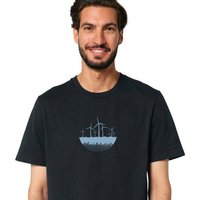 Spangeltangel bedrucktes T-Shirt, Windkraft, nachhaltig, Windrad, Unisex, Biobaumwolle