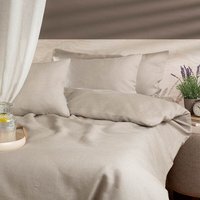 nahtur-design Sommer-Leinenbettwäsche aus Bioleinen | Natur & Weiß | 4 Größen