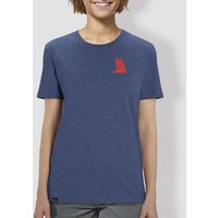 little kiwi Damen T-Shirt, "Fuchs", Navy, Dark Heather Indigo