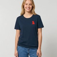 little kiwi Damen T-Shirt, "Fuchs", Navy, Dark Heather Indigo