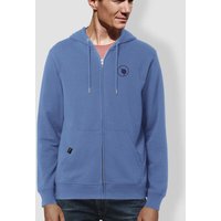 Herren Hoodie, "little kiwi", Burgundy, Bright Blue