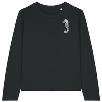 ilovemixtapes Kleines Seepferdchen Langarm-Damen-T-Shirt Relaxed Fit