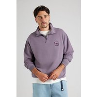 Trendsplant Sauce Loopback Pigment Dyed Half Zip Sweatshirt Sunset Purple