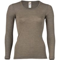 Engel natur Damen Unterhemd Langarm Bio-Schurwolle/Seide