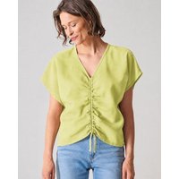 HempAge Geraffte Sommerbluse Hanf/Biobaumwolle