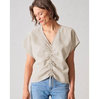 HempAge Geraffte Sommerbluse Hanf/Biobaumwolle