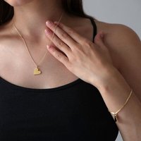 BELLYBIRD Jewellery Halskette - großes Herz, 925 Sterlingsilber, vergoldet