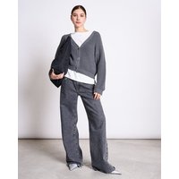 JAN N JUNE V-Ausschnitt Strickjacke LENA aus Baumwolle GOTS