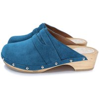 me&myClogs GUILIA Holz Clogs mit flexibler Sohle in Wildleder Rosa pale-rose mit Nieten - low heel