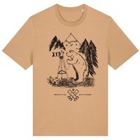 päfjes Foto T-Shirt | Fotokamera analogfotografie mit Bär - Unisex Männer Bio Siebdruck Shirt